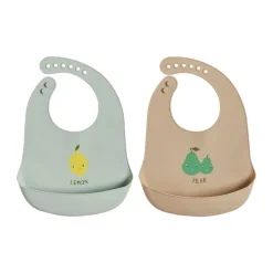 OYOY Yuny slabbertje 2-pack, Minty-camel< Kinderkamer Interieuraccessoires|Kinderkamer Interieuraccessoires
