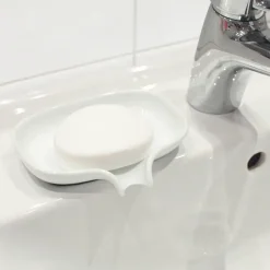 Bosign Zeepbakje met afdruipbuisje porselein, Wit< Zeepdispensers & Zeepschaaltjes