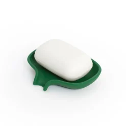 Bosign Zeepbakje met verborgen afvoertuit silicone small 8,5x10,8, Donkergroen< Zeepdispensers & Zeepschaaltjes