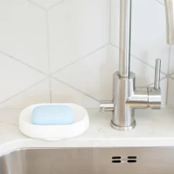 Bosign Zeepbakje met verborgen afvoertuit silicone large, Wit< Zeepdispensers & Zeepschaaltjes