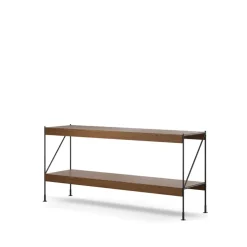 Audo Copenhagen Zet kastensysteem, oak dark stained, 1x2, black steel base< Planken & Planksystemen